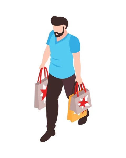 Homme Vêtements Shopper Composition — Image vectorielle