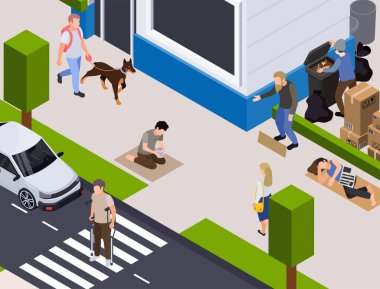 Yoksulluk Isometric Arkaplan