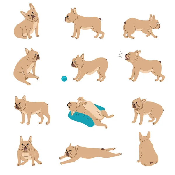 Perros Emotions Set — Vector de stock