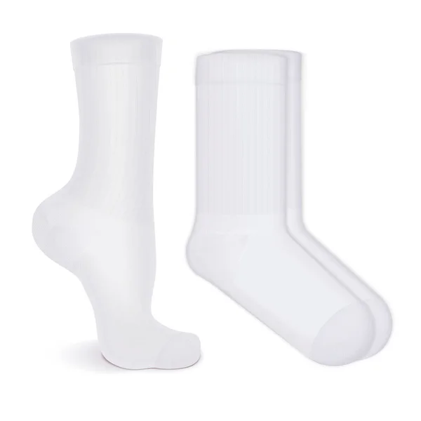 Λευκές Κάλτσες Ζευγάρι Ρεαλιστικό Mockup — Διανυσματικό Αρχείο
