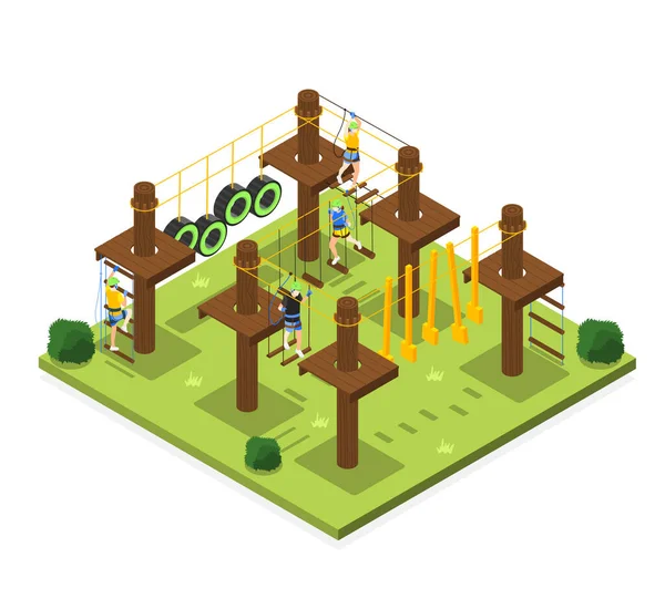 Extreme Entertainment Isometric Composition — Stok Vektör