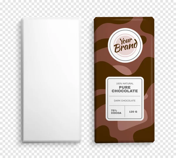 Realistische chocolade bar sjabloon — Stockvector