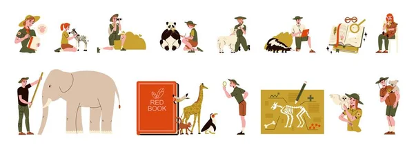 Zoologist Animals Icon Set — Stockový vektor