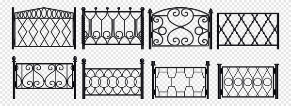 Forged Metal Fence Sections Realistic Set