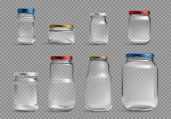 ガラス缶透明セット — ストックベクタ