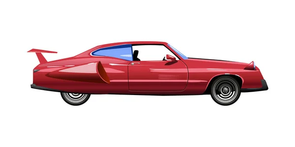 Red Vintage Supercar Composition — Stockový vektor