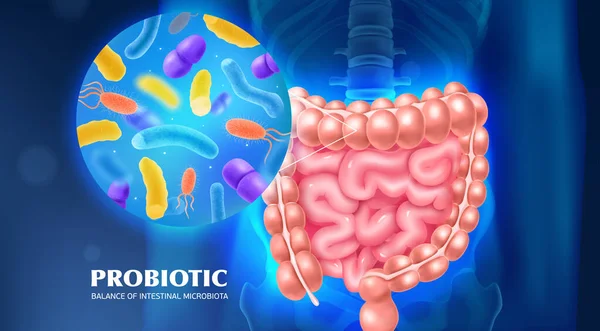 Probiótico Realista Publicidade Antecedentes —  Vetores de Stock