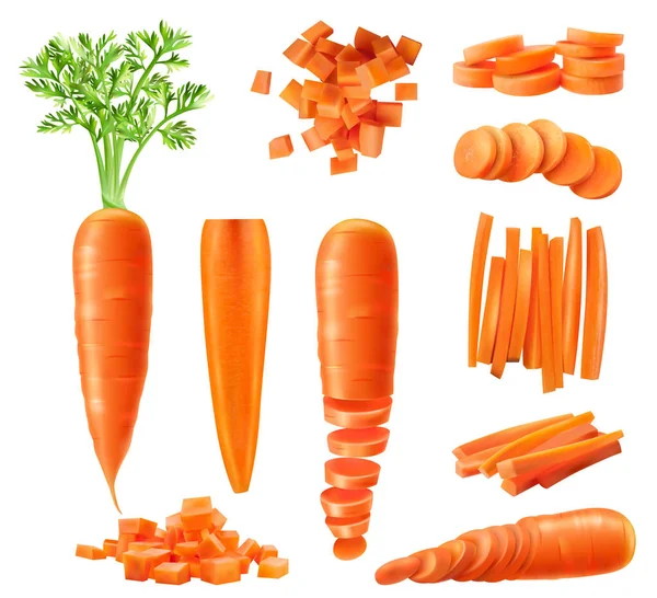 Realistic Carrot Icons Collection — Stock Vector