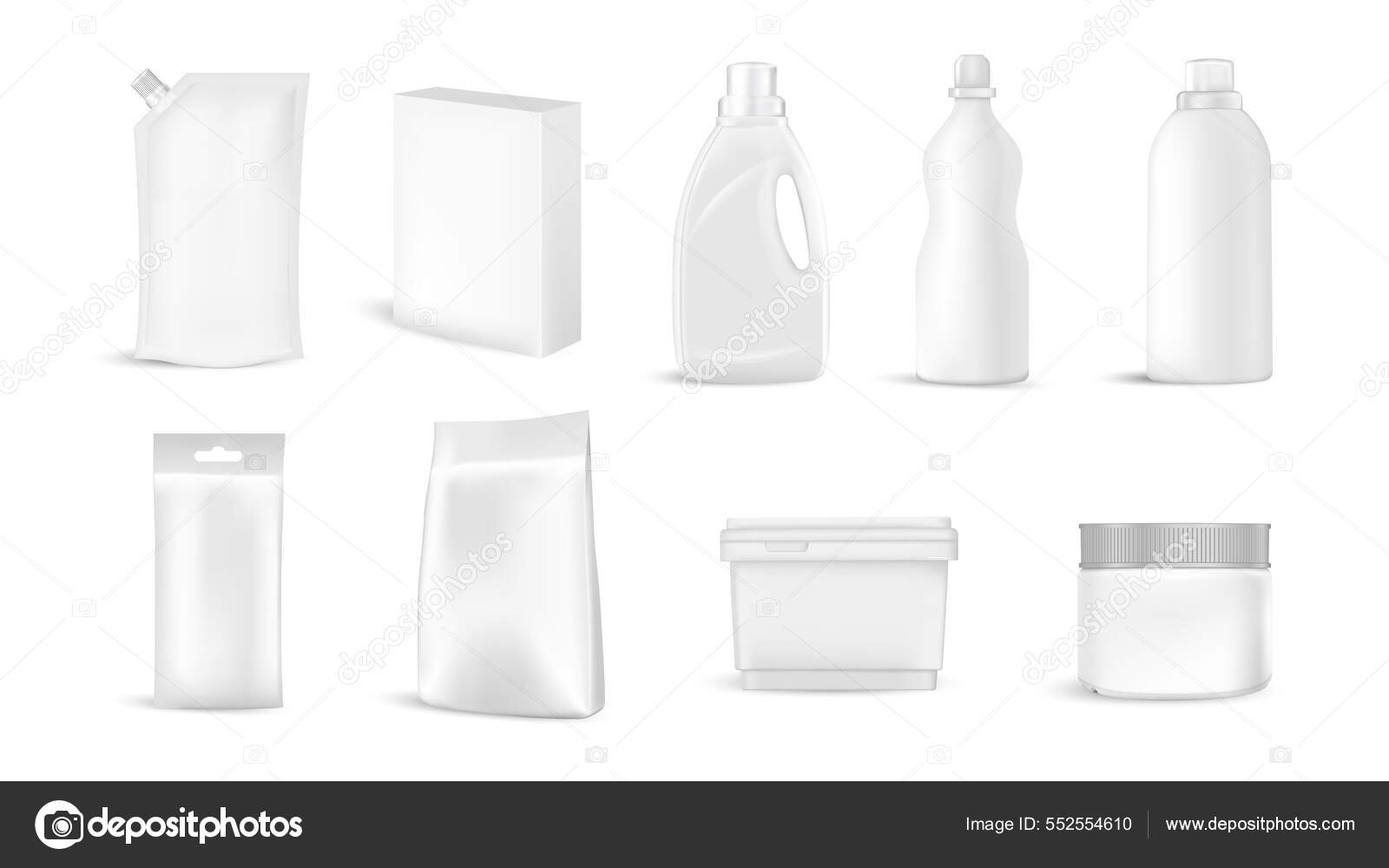 Detergent Packaging Mockup Set Stock Vector by ©macrovector 552554610