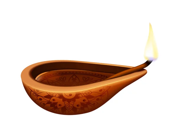 Composición de vela Diwali ardiente — Vector de stock