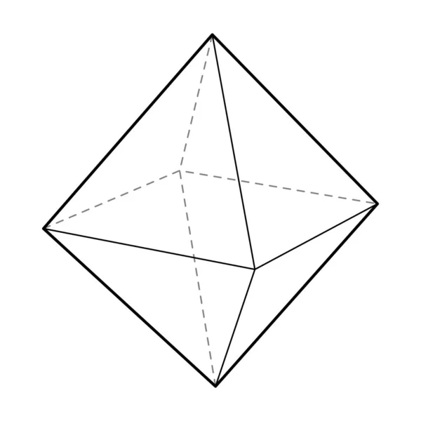 Composition stéréométrique de forme d'octaèdre — Image vectorielle