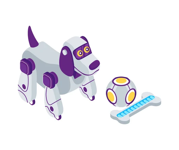Robot hund isometrisk sammansättning — Stock vektor