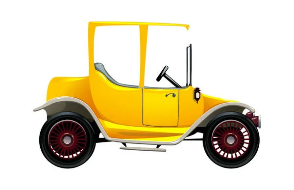 Retro Sarı Araba Kompozisyonu — Stok Vektör