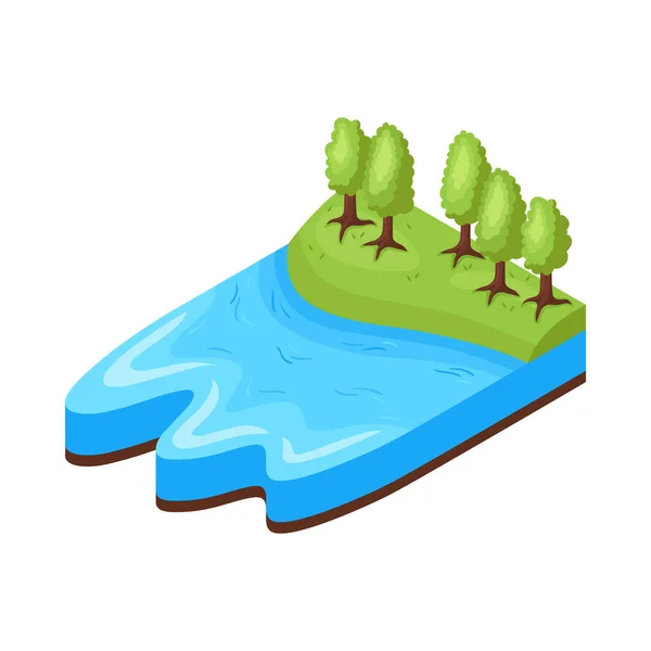 Skogs- och flodsammansättning — Stock vektor