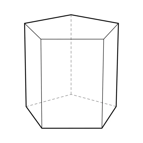 Pentagonal Prism Stereometric Composition — Stock Vector