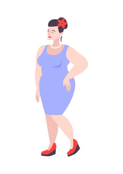 Dame en Obésité Composition — Image vectorielle