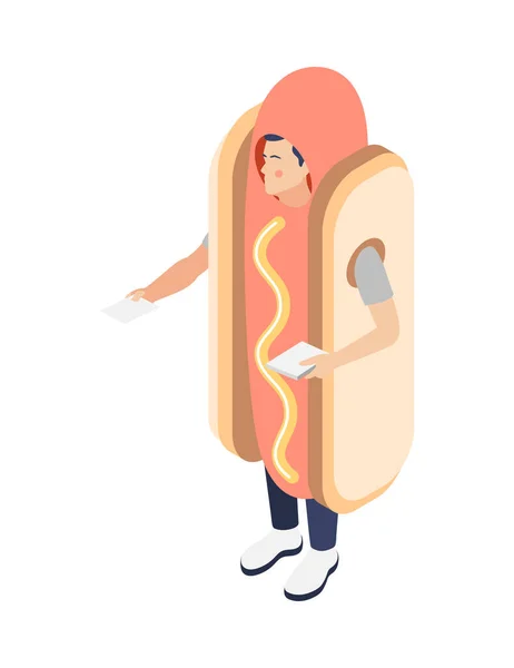 Hotdog Promosyon Kompozisyonu — Stok Vektör