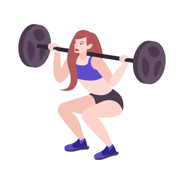 Weight Lifting Woman Composition — Stock Vector