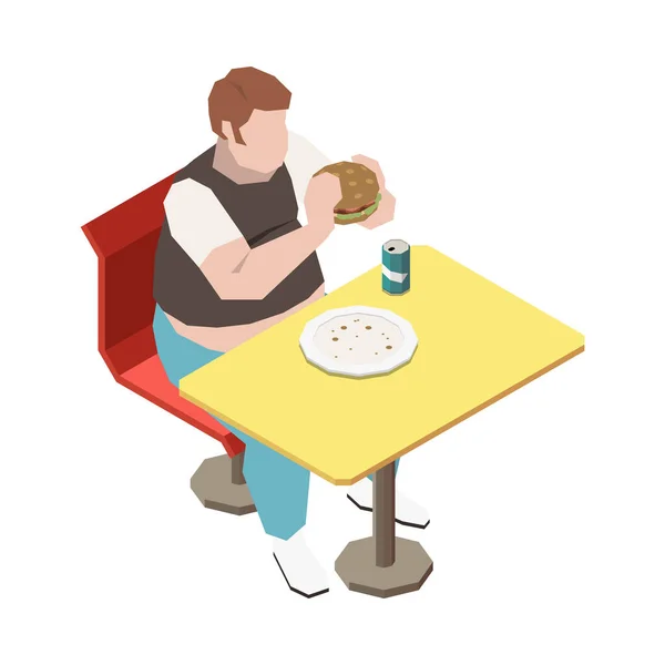 Man And Burger Composition — Stock Vector