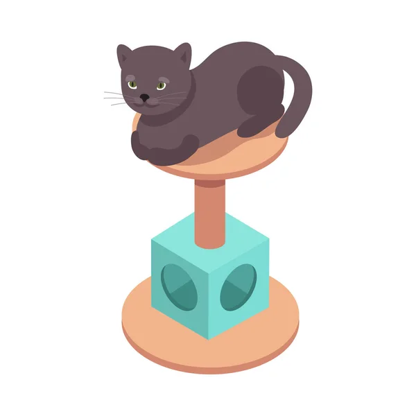 Katt på stativ Sammansättning — Stock vektor