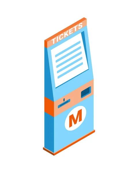 Metro Tickets Machine Composition — Stock Vector