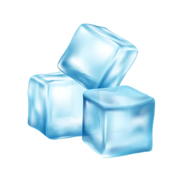 Composición realista de cubos de hielo — Vector de stock