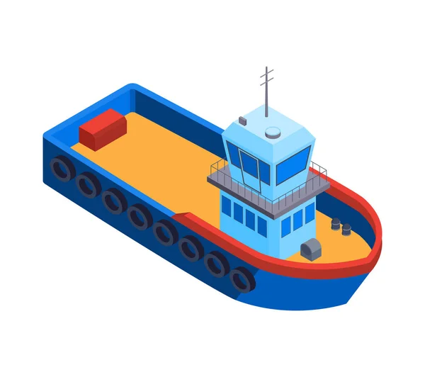 Guard Vessel Isometric Composition — Stock Vector