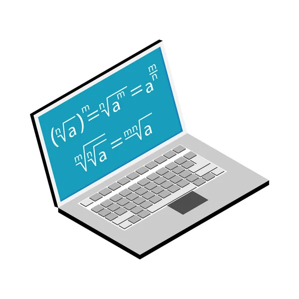 STEM Eğitim Dizüstü Bilgisayarı Kompozisyonu — Stok Vektör