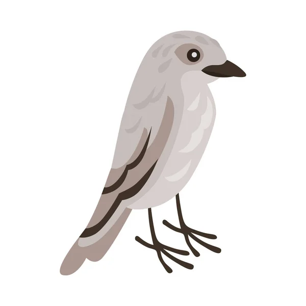Composizione isometrica dell'uccello campana bianco — Vettoriale Stock