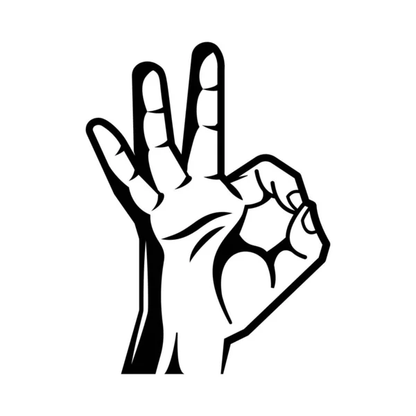 OK Finger Gesture Composição — Vetor de Stock