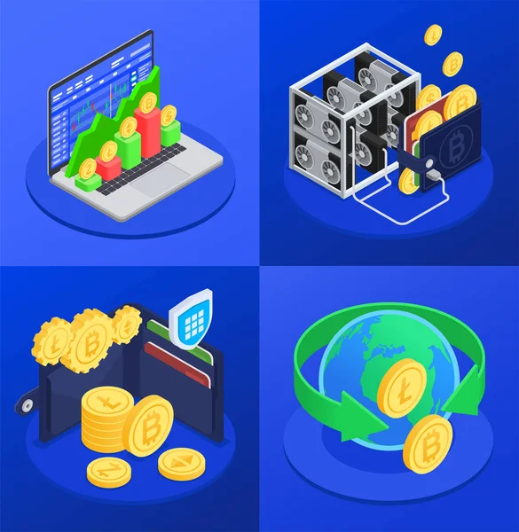 Cryptocurrency ontwerpconcept — Stockvector