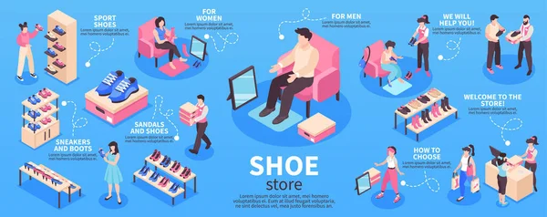 靴屋｜インフォグラフィック — ストックベクタ