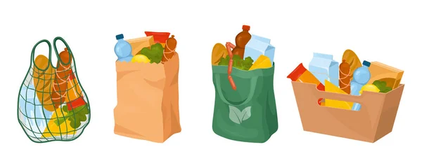Ensemble de boîtes à aliments pour épicerie — Image vectorielle