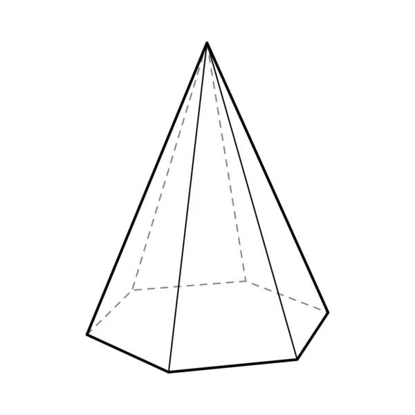 Stereometrische Zusammensetzung der sechseckigen Pyramide — Stockvektor