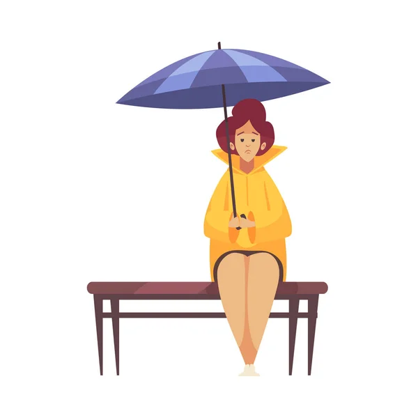 Warten unter Regen — Stockvektor