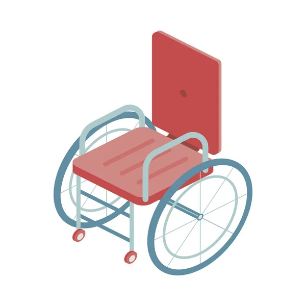 Швидка допомога інвалідне крісло Ізометричний склад — стоковий вектор