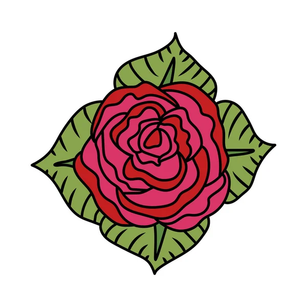 Rose Flower Tatuaż Skład — Wektor stockowy