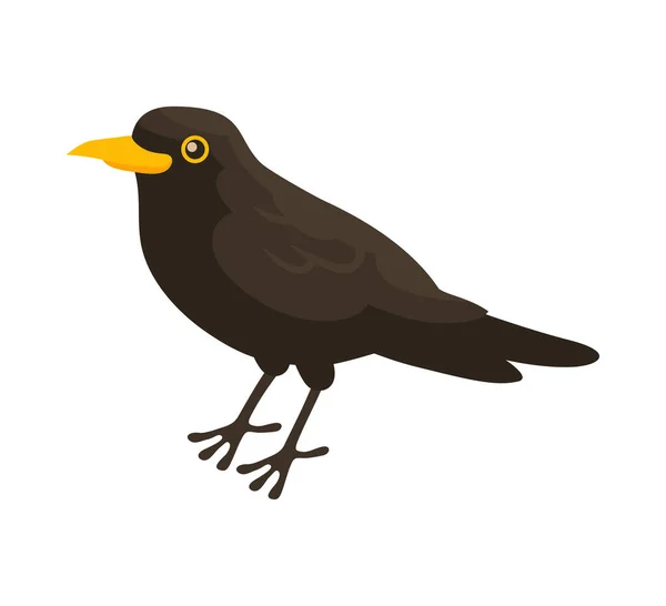 Komposisi Isometrik Blackbird umum - Stok Vektor