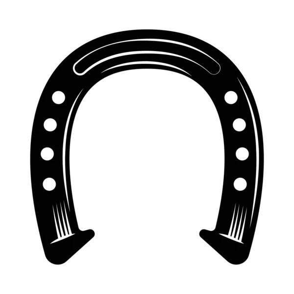 Horseshoe Cowboy Emblème Composition — Image vectorielle