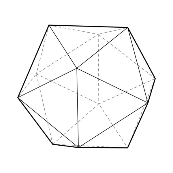 Composition stéréométrique de forme d'Icosaèdre — Image vectorielle