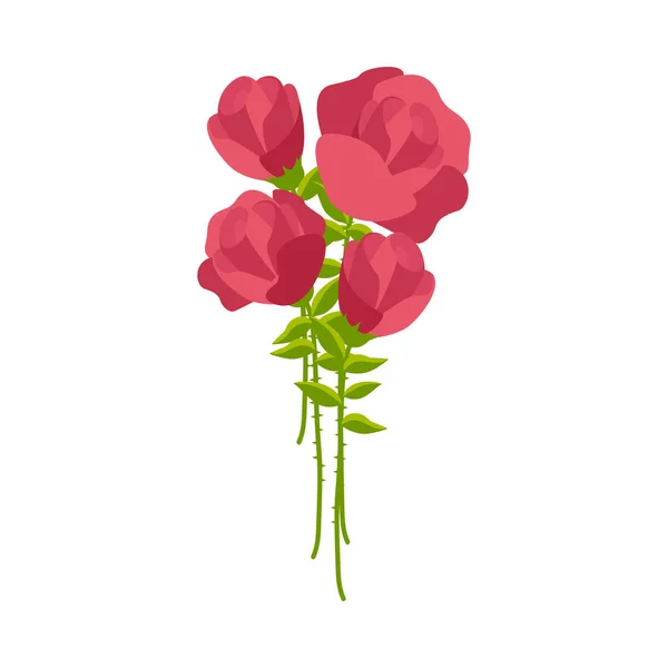 Red Flowers Isometric Composition — Stock Vector