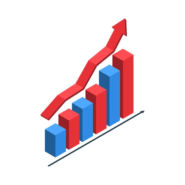 Gráfico de barras Composição de crescimento —  Vetores de Stock