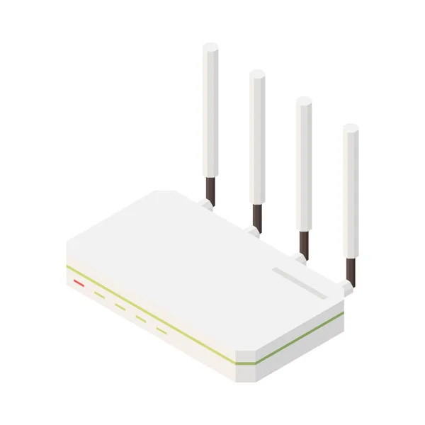 Composizione isometrica del router 5G — Vettoriale Stock