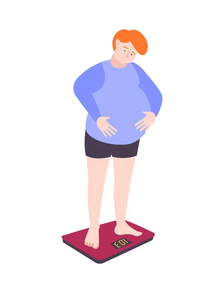 Зважування у складі ожиріння — стоковий вектор
