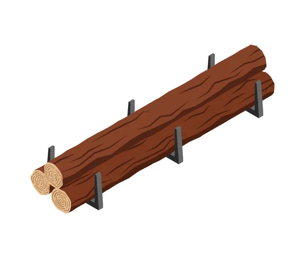 Деревянные стволы Лесопилка — стоковый вектор