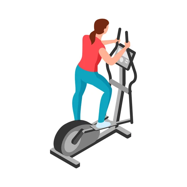 Isometric Fitness Femme Composition — Image vectorielle