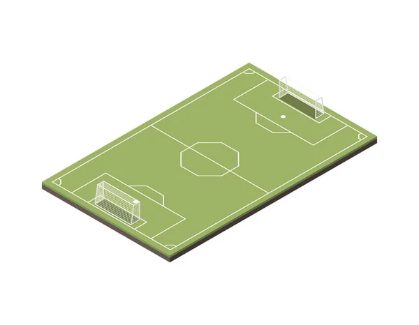 Campo de fútbol Composición isométrica — Vector de stock