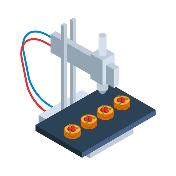 Printing Cakes Isometrische Zusammensetzung — Stockvektor