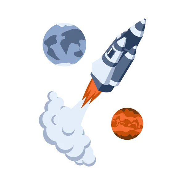 Mars Rocket Flight Composition — Stockový vektor