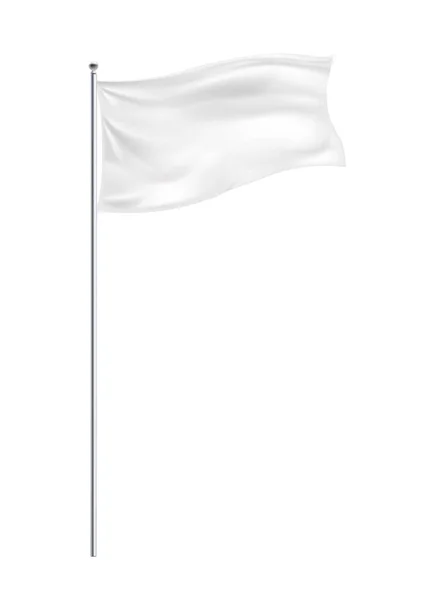 Witte vlag Realistische samenstelling — Stockvector